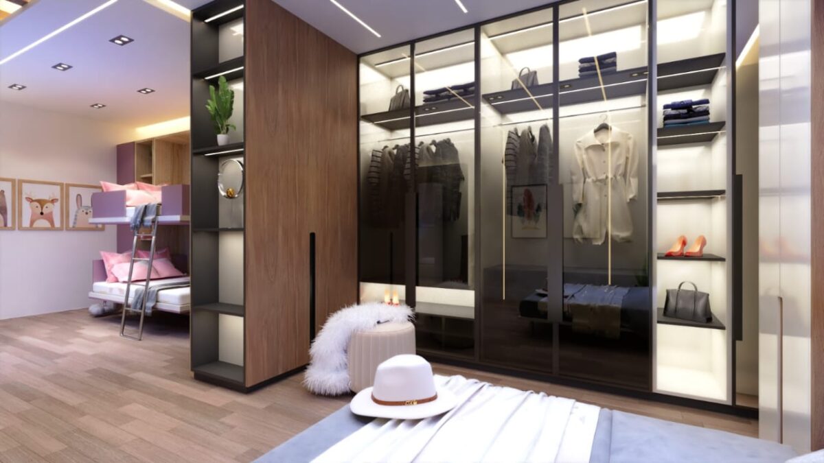 space-saving dressing room